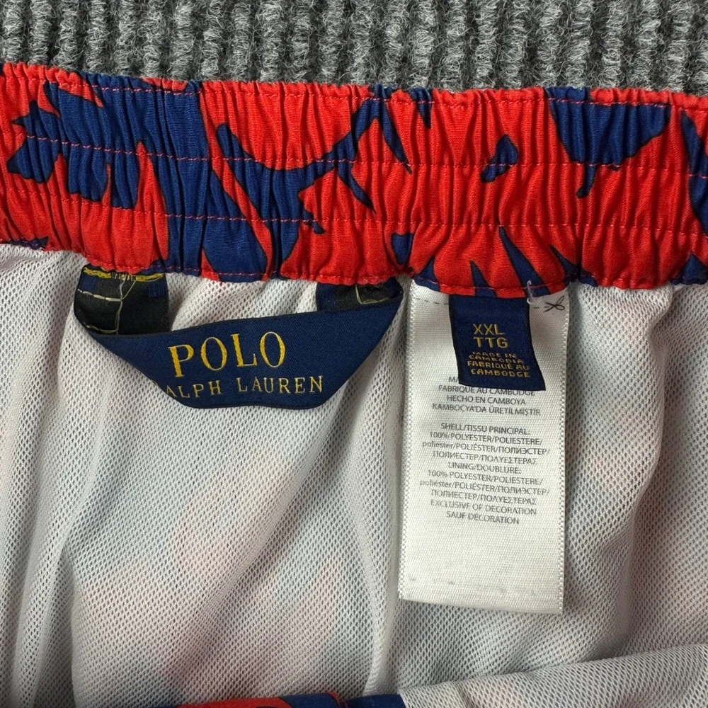 Polo Ralph Lauren Mens Red Navy Safari Animal Print Swim Trunks XXL 2530